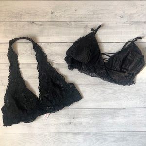 Black Lace Bralette Bundle Size Large
